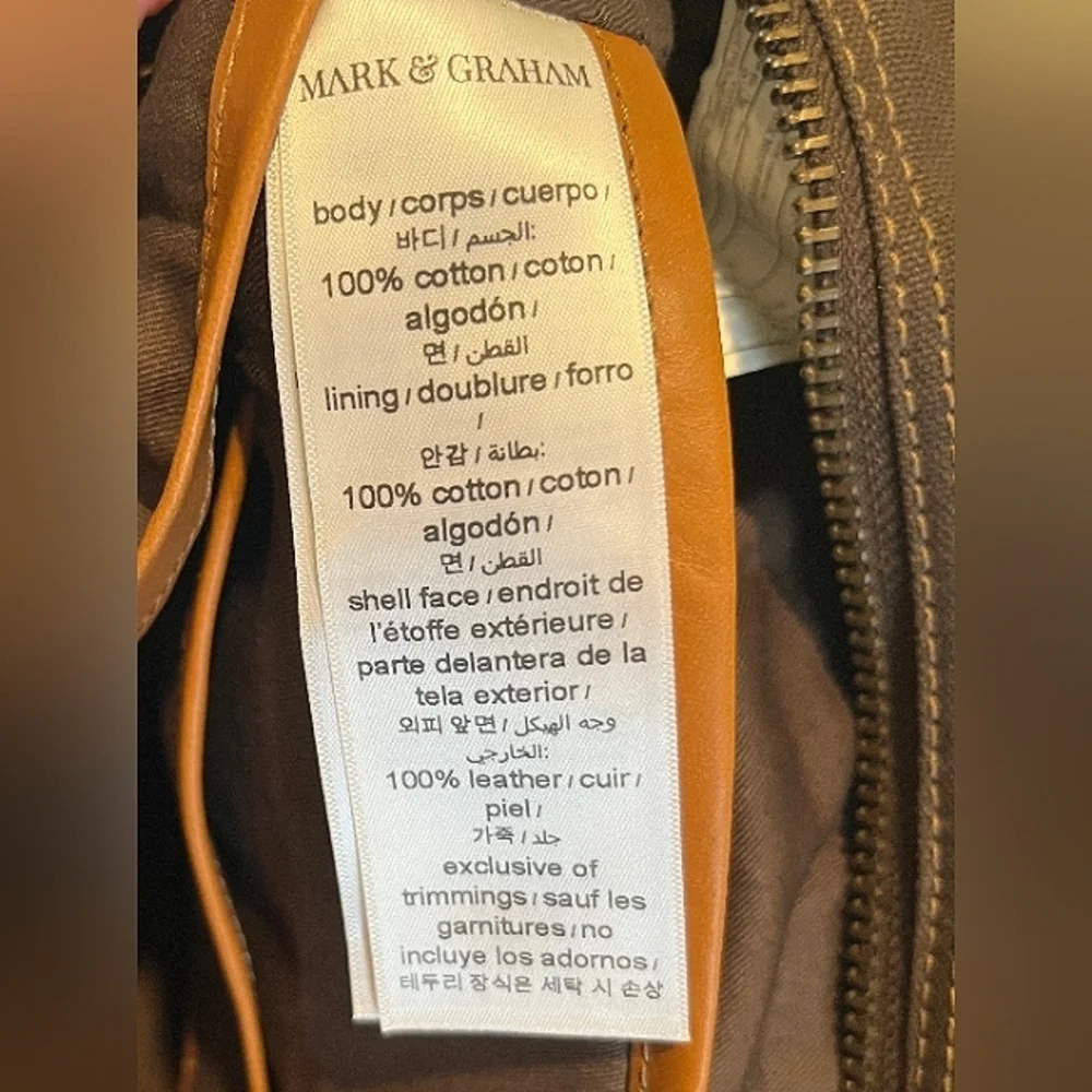 Mark & Graham Beckett Waxed Canvas & Leather Messenger Bag NWOT